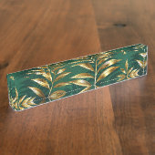 Porte-nom Pour Bureau Seamless pattern with golden ferns (Taille)