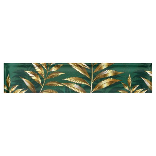 Porte-nom Pour Bureau Seamless pattern with golden ferns (Devant)