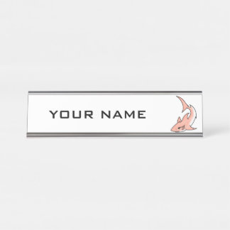 Porte-nom Pour Bureau semaine de requin rose dessin animé tatouage art o