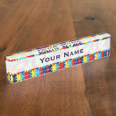 Porte-nom Pour Bureau Sensibilisation sur l'autisme-Puzzle par Shirley T (Taille)