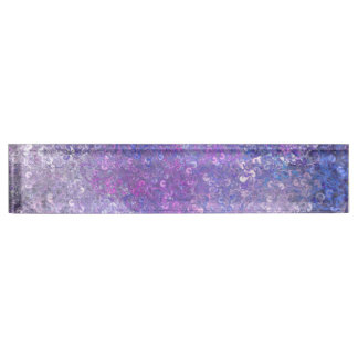 Porte-nom Pour Bureau Séquences Rose Et Violet Bling
