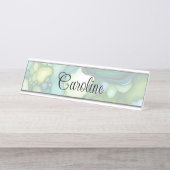 Porte-nom Pour Bureau Sérénité dans les formes Abstraites vertes (Devant)