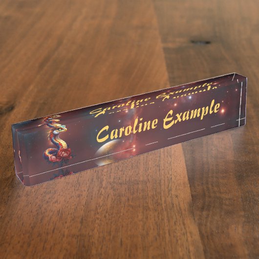 Porte-nom Pour Bureau Serpent royal étoilé de l'univers. (Taille)