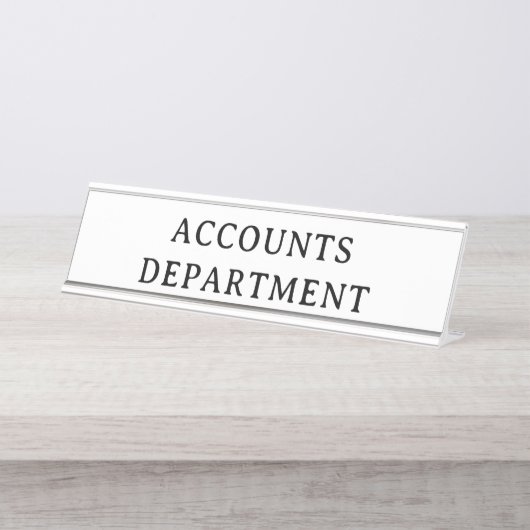Porte-nom Pour Bureau SERVICE COMPTABILITÉ | Moderne Professionnel (Devant)