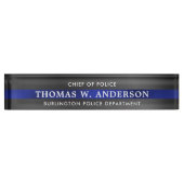 Porte-nom Pour Bureau Service d'agent de police de la ligne bleue mince  (Devant)