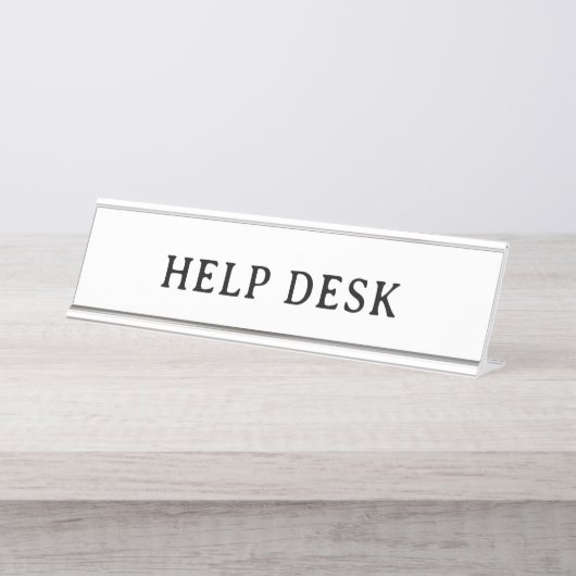 Porte-nom Pour Bureau SERVICE D'ASSISTANCE | Bureau moderne professionne (Devant)