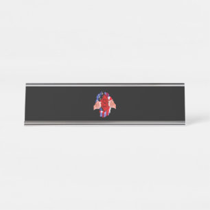 Porte-nom Pour Bureau Service des incendies Drapeau pompier Mince ligne