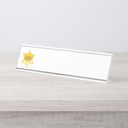 Porte-nom Pour Bureau Sheriff (Devant)