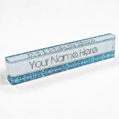 Porte-nom Pour Bureau Shine bleu extravagant