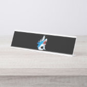 Porte-nom Pour Bureau Sibérie Husky Shark Jawsome Amoureux des chiens Ca (Devant)