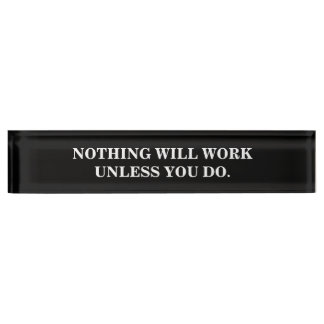 Porte-nom Pour Bureau Signe de motivation moderne noir et blanc