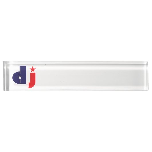 Porte-nom Pour Bureau Signe DJ (Devant)