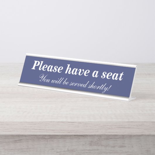 Porte-nom Pour Bureau "S'il vous plaît, asseyez-vous" (Devant)