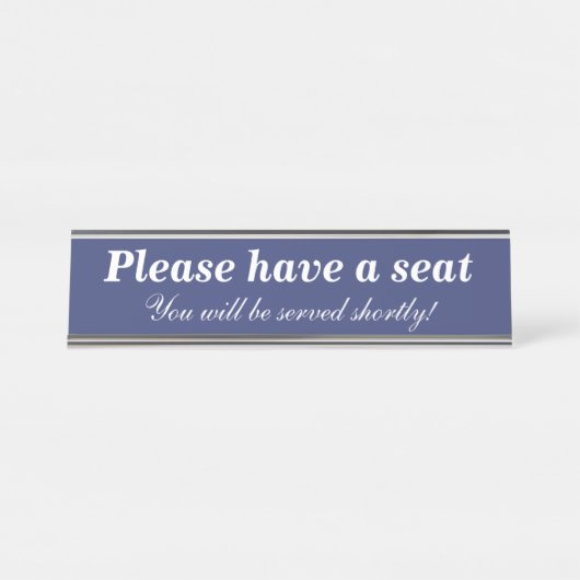 Porte-nom Pour Bureau "S'il vous plaît, asseyez-vous" (Devant)