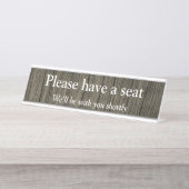 Porte-nom Pour Bureau "S'il vous plaît, asseyez-vous" (Devant)