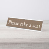 Porte-nom Pour Bureau "S'il vous plaît prenez place" (Devant)