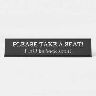 PORTE-NOM POUR BUREAU "S'IL VOUS PLAÎT, PRENEZ PLACE !"