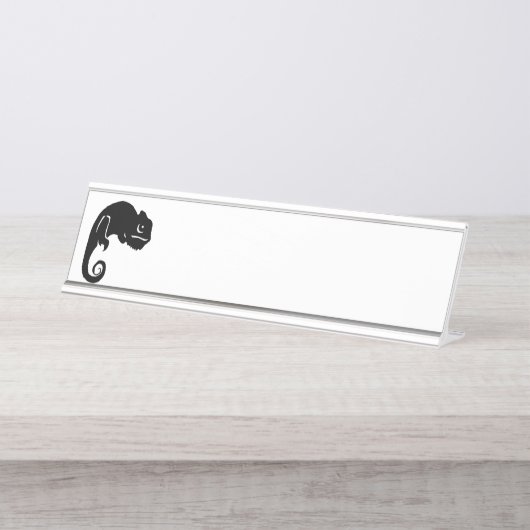 Porte-nom Pour Bureau Silhouette de Chameleon (Devant)