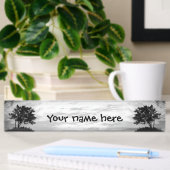 Porte-nom Pour Bureau Silhouette de l'arbre