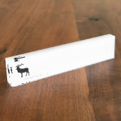 Porte-nom Pour Bureau Silhouette d'élan (Taille)