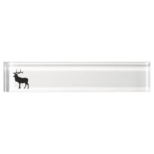 Porte-nom Pour Bureau Silhouette d'élan (Devant)