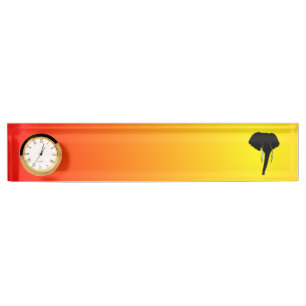 Porte-nom Pour Bureau Silhouette d'éléphant africain