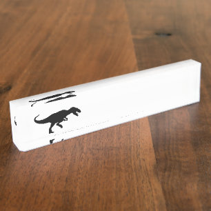 Porte-nom Pour Bureau Silhouette noire de Rex de Tyrannosaurus de T-Rex