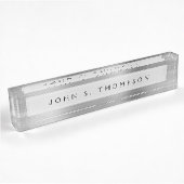 Porte-nom Pour Bureau Silver Executive Luxe Professionnel Moderne