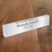 Porte-nom Pour Bureau Silver Grey Professionnel Unique Classique Simple (Taille)