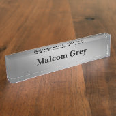 Porte-nom Pour Bureau Silver gris clair de lune ombre effet (Taille)
