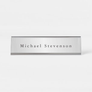 Porte-nom Pour Bureau Silver Gris moderne tendance Professional