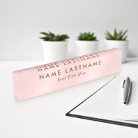 Simple Blush Rose moderne Lumière Élégante Titre F