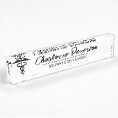 Porte-nom Pour Bureau Simple Caduceus Custom Doctor Nurse