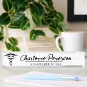 Porte-nom Pour Bureau Simple Caduceus Custom Doctor Nurse