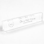 Porte-nom Pour Bureau Simple classique Monogramme Wreath Élégant