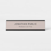 Porte-nom Pour Bureau Simple créatif professionnel noir beige élégant (Devant)