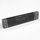 Porte-nom Pour Bureau Simple dentelle blanche