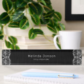 Porte-nom Pour Bureau Simple dentelle blanche