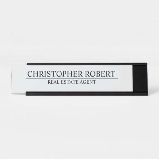 Porte-nom Pour Bureau Simple Immobilier (Devant)