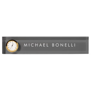 Porte-nom Pour Bureau Simple minimaliste minimaliste élégant gris modern