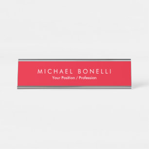Porte-nom Pour Bureau Simple minimaliste simple élégant moderne rouge