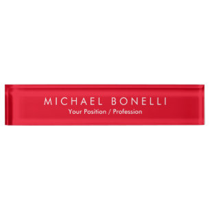 Porte-nom Pour Bureau Simple minimaliste simple élégant moderne rouge