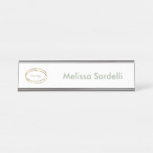 Porte-nom Pour Bureau simple modern sage green business logo custom (Devant)