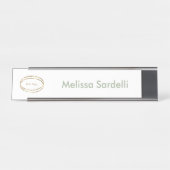 Porte-nom Pour Bureau simple modern sage green business logo custom (Devant)
