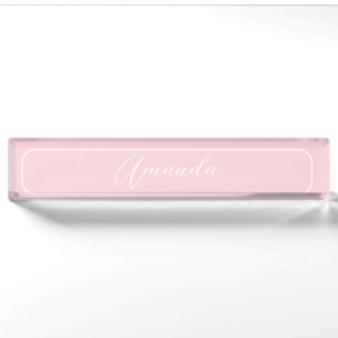 Porte-nom Pour Bureau Simple moderne élégant professionnel exécutif rose