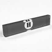 PORTE-NOM POUR BUREAU SIMPLE MODERNE MODERNE MONOGRAM ÉLÉGANT CHIC STYLE