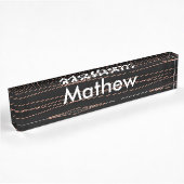 Porte-nom Pour Bureau Simple monogramme ajouter votre nom lettre man min