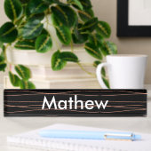 Porte-nom Pour Bureau Simple monogramme ajouter votre nom lettre man min