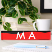 Porte-nom Pour Bureau Simple monogramme ajouter votre nom lettre man min