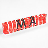 Porte-nom Pour Bureau Simple monogramme ajouter votre nom lettre man min